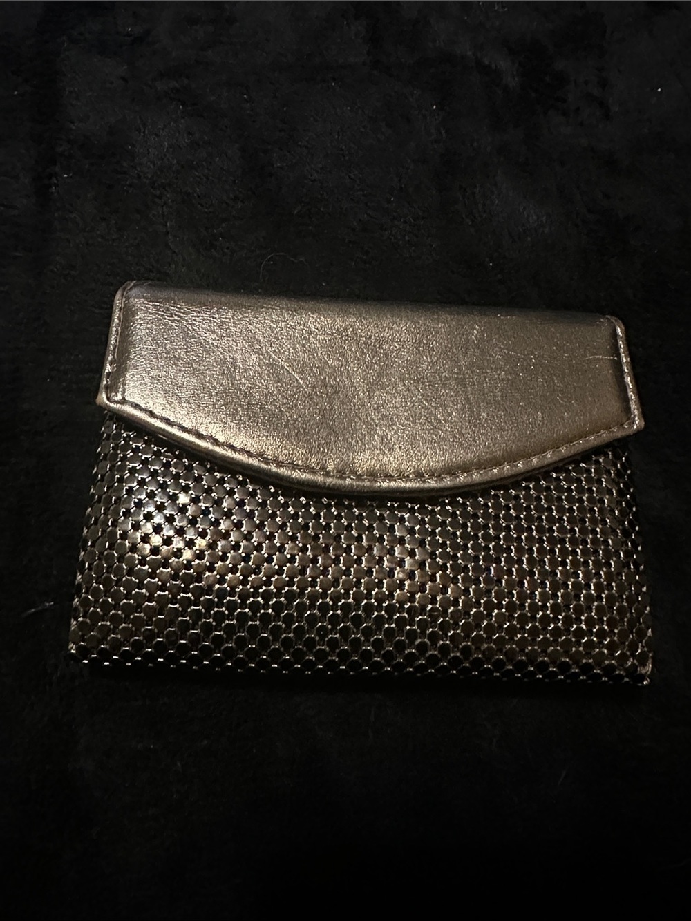 Whiting & Davis Metallic Gun Metal Envelope Wallet Collectable Piece